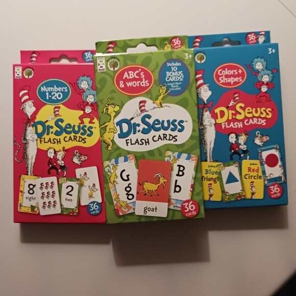 Dr. Seuss Children's 3PK Flash Cards: Numbers, Colors & Shapes and ABC's & Words - Picture 1 of 3